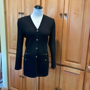 Vintage St. John Collection by Marie Gray Black Knit Cardigan Size 6
